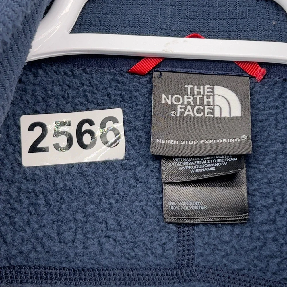 The North Face Mens Navy Blue Waffle Knit Quarter Zip Fleece Size Medium